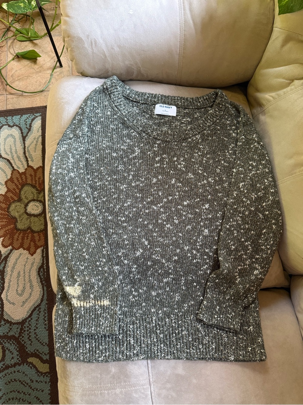 Old Navy Olive Green Heathered Crewneck Sweater